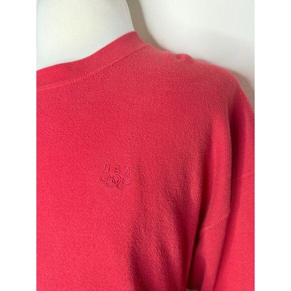 Vintage USA Olympic Sweatshirt Mens Extra Large Red Crewneck Pullover Sweater - Picture 4 of 9
